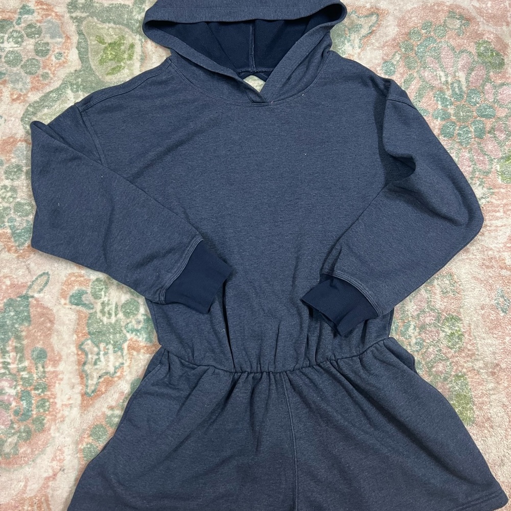 FREE PEOPLE - Navy Blue Hooded Romper
